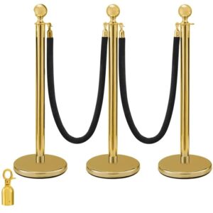 Stanchions - Chrome , Gold, Black, Black	Retractable