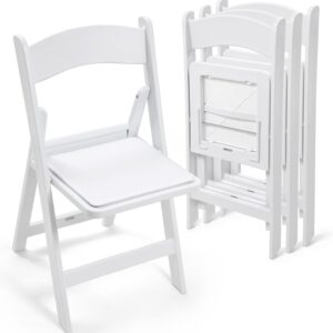 Padded Seat White Folding Chair
